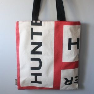 Hunter Boots Logo Canvas Shopper Tote Bag